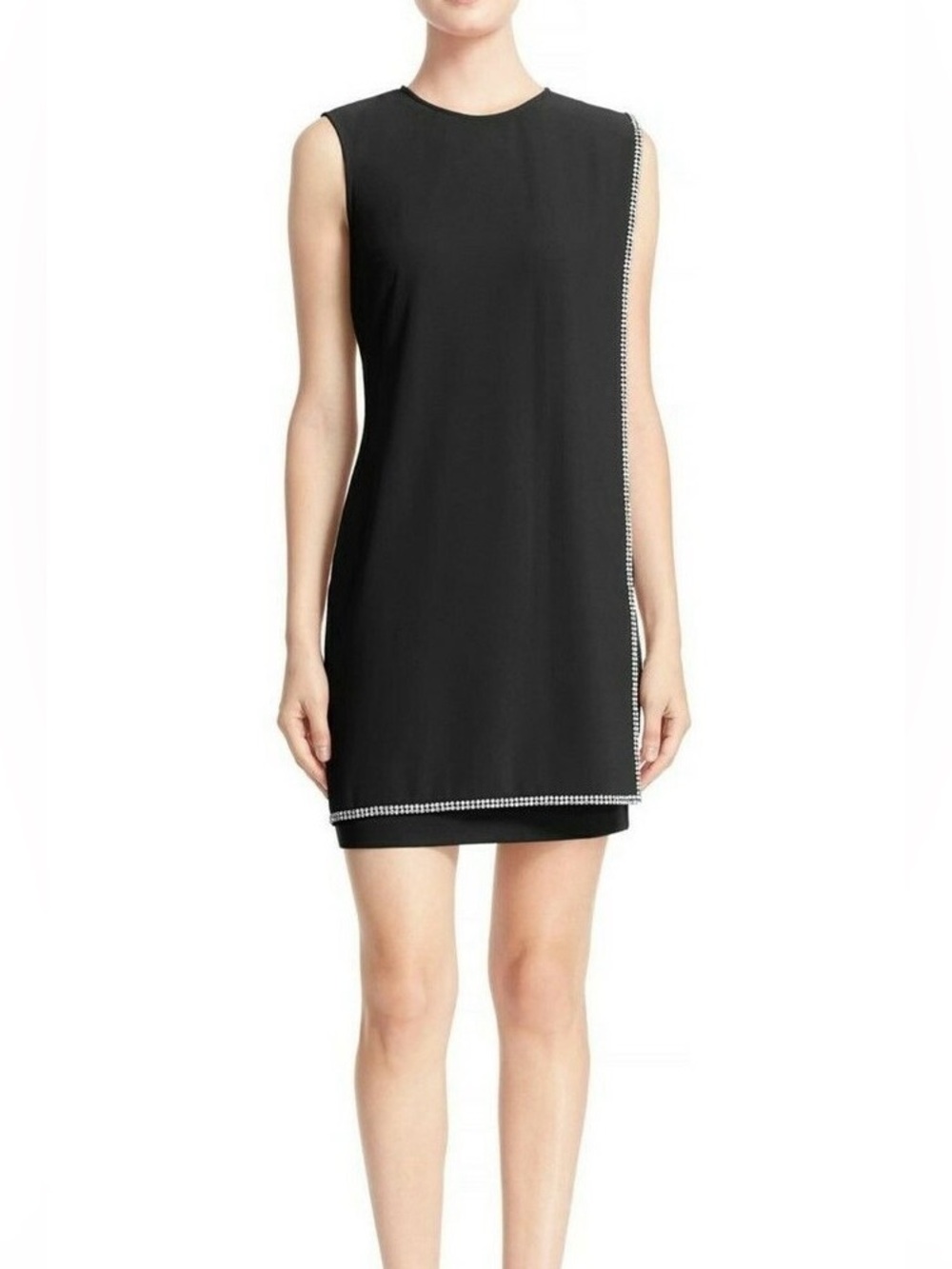 Ted Baker London Black Crystal Embellished Sleeveless Shift Dress Size 2 US 6